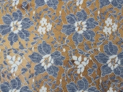 Spitze Blumenmuster, jeansblau/cremewei�