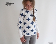 Jersey Kreuz , mittelblau auf wei�