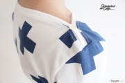 Jersey Kreuz , mittelblau auf wei�
