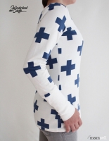Jersey Kreuz , mittelblau auf wei�