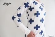 Jersey Kreuz , mittelblau auf wei�