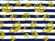 Jersey Streifen & Kronen Knippie, ockergelb