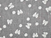 Leichter Strukturstoff Schleifen & Punkte, grau