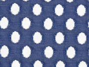 Jacquard leicht elastisch Ovale, cremewei� dunkelblau