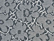 Jacquard Blumen, wei�/dunkelgrau