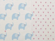 RESTST�CK 35 cm Jersey 2 in 1  Elefanten Herzen, altrosa wei�