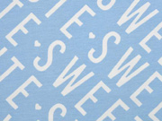 French Terry Sweat CUTE SWEET LOVE, wei� hellblau