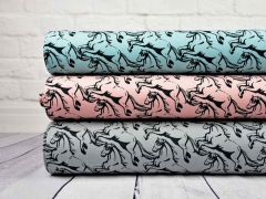 Jersey Pferde, schwarz grau