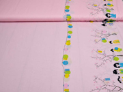 Baumwollstoff kleine Geisha & Freunde Bord�re, rosa