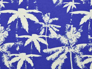 Jersey Palmen, royalblau offwhite