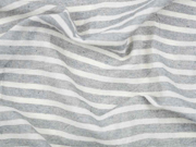 leichter Baumwollstoff Streifen 1 cm, grau melange