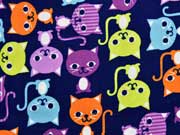 Feincord Katzen Robert Kaufman, dunkelblau