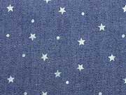 Leichter Jeansstoff Sternchen & Punkte, dunkelblau