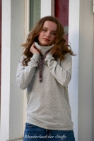 French Terry leichter Sweat Punkte, mittelblau