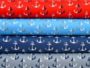 Baumwollstoff Anker,grau