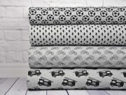 French Terry Blitze, schwarz/ grau melange