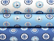 RESTST�CK 49 cm Jersey Buttons Leuchtt�rme & Segelboote, jeansblau