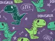 Softshell Stoff Dinosaurier Digitaldruck, grau