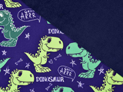 Softshell Stoff Dinosaurier Digitaldruck, lilablau