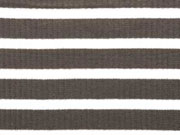 Rippenjersey Streifen, dunkeltaupe/wei�