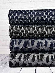 Jacquard Jersey Rauten, schwarz