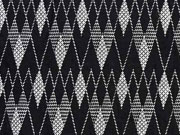 Jacquard Jersey Rauten, schwarz