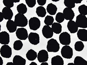 Viskosejersey unregelm��ige Punkte, schwarz wei�