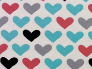 French Terry bunte Herzen, wei�