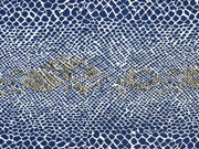 RESTST�CK 75 cm Viskosejersey Schlangenmuster, dunkelblau khaki