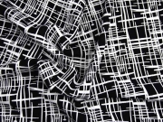 RESTST�CK 34 cm Viskose gestricheltes Muster, schwarz/wei�