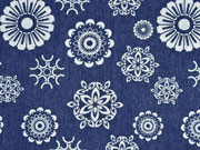 Stretch Jeans Ornamente, dunkelblau