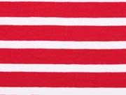 French Terry  Streifen 1 cm, rot / wei�