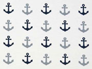 RESTST�CK 23 cm Jersey kleine Anker, navy grau auf wei�