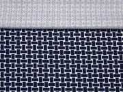 Crepe Jersey Gitternetz Muster, dunkelblau/wei�