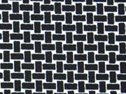 Crepe Jersey Gitternetz Muster, schwarz/wei�