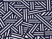 Crepe Jersey grafisches Muster, dunkelblau/wei�