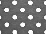 Jersey Punkte 1,4 cm, wei� auf dunkelgrau