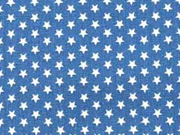 Baumwollstoff kleine Sterne Mini Stars, wei� indigo blau
