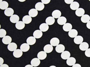 Chiffon Punkte als Zickzack, wei� auf schwarz
