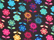 Jersey Retroblumen, bunt dunkelbraun