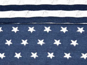 RESTST�CK 58 cm Doubleface Jersey Sterne weiss auf navy