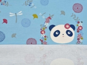 French Terry Pandas & Libellen, hellblau