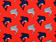 Baumwollstoff Delfine, rot