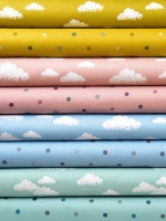 Baumwollstoff bunte Punkte, hellblau