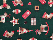 Baumwollstoff Christbaumschmuck, tannengr�n