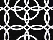 RESTST�CK 143 cm Crepe Jersey Kringel, wei� auf schwarz