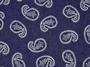 weicher Stretchjeans Paisley, dunkelblau
