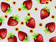 Baumwollstoff Erdbeeren, rot wei�