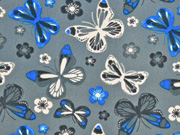 RESTST�CK 88 CM Softshell Stoff Schmetterlinge, grau