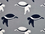 Jersey Schildkr�ten, dunkelblau/wei� auf grau